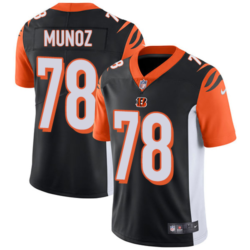 Nike Bengals #78 Anthony Munoz Black Team Color Men's Stitched NFL Vapor Untouchable Limited Jersey - Click Image to Close